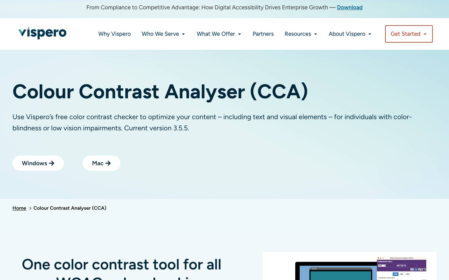 Page d'accueil de Color contrast checker